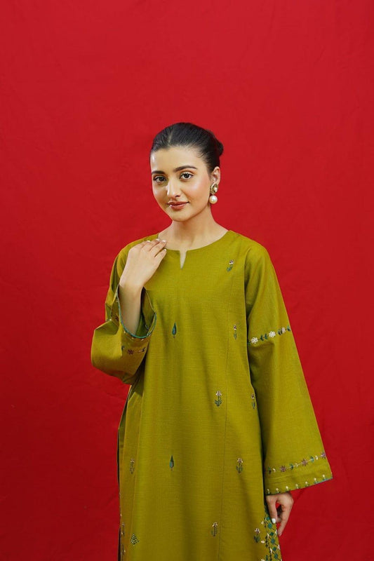 3 Pcs Women's Unstitched Embroidered Suit